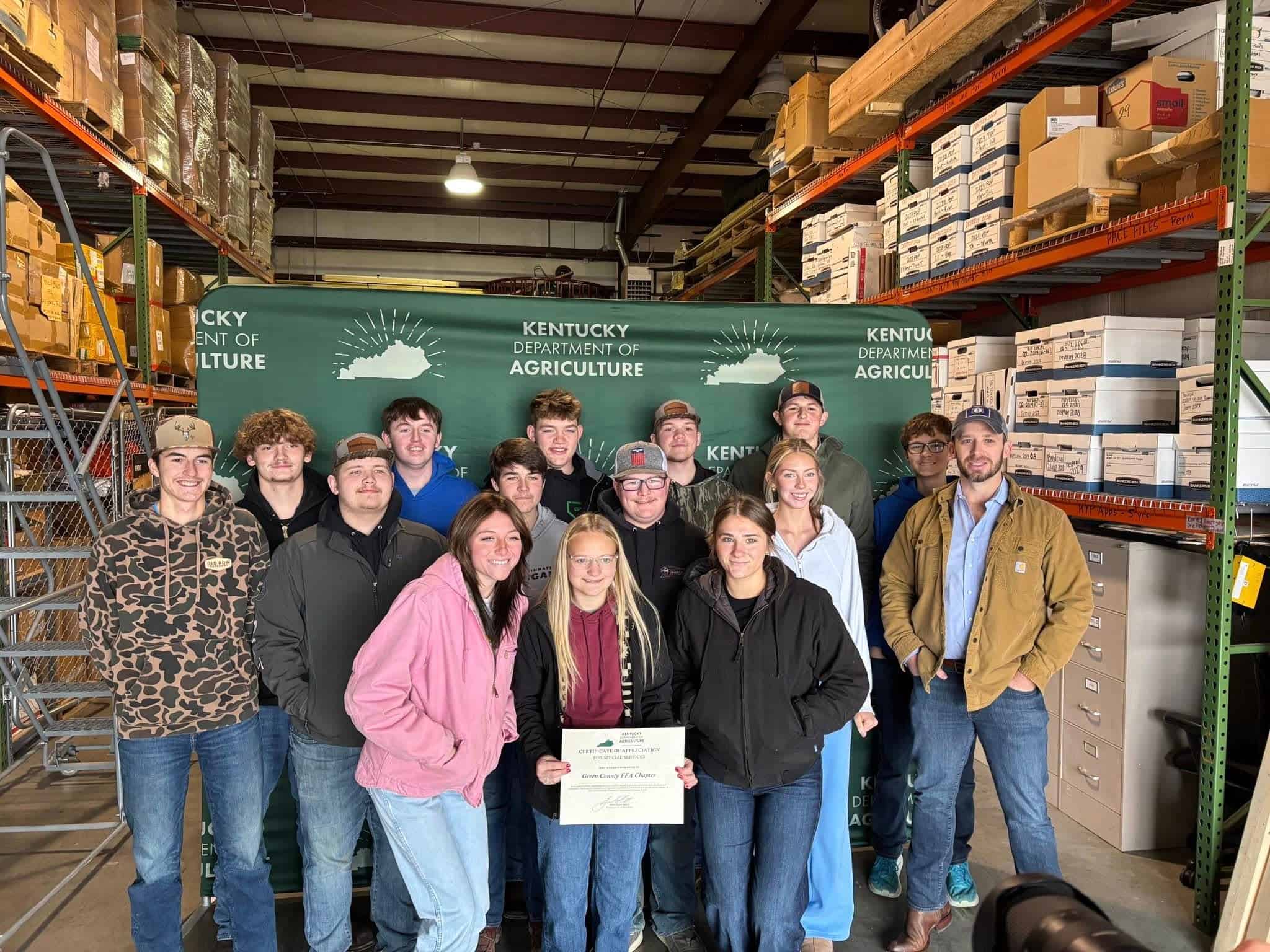 While Green County and Hart County FFA were at the Kentucky Department of Agriculture, they enjoyed an educational tour of the department and attended a goal-setting workshop.