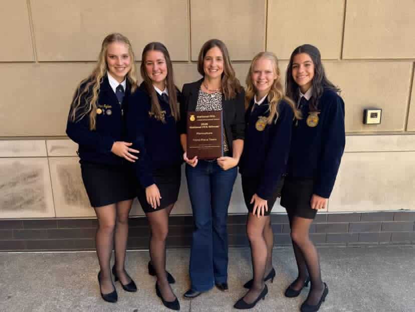 The Ripon Christian Floriculture Team was recognized at the 98th National FFA Convention & Expo. Pictured from left to right are Laci Nydam, Geneva Vandenberg, Megan Dyk, Lauren Mouw and Gracelyn Dyk.