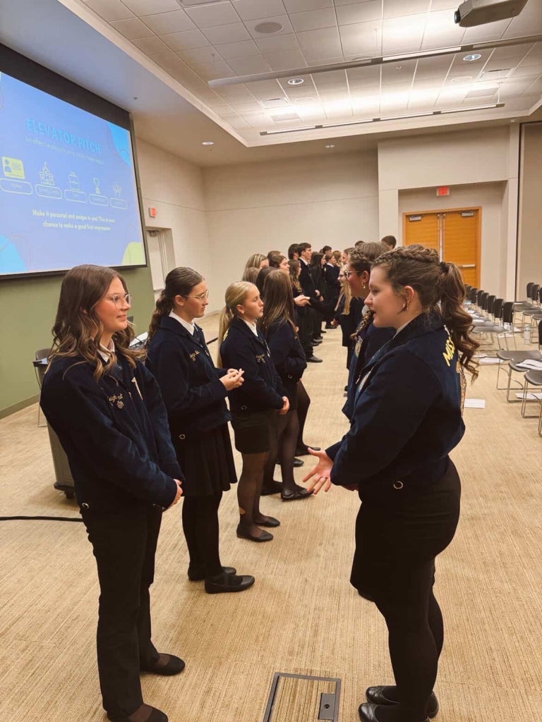 FFA members learned skills that will also help in their everyday life. Some of these include introducing yourself and the ability to hold and start a conversation.