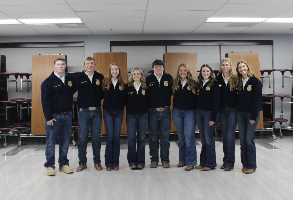 The Cashion FFA officer team as they serve at the chapter’s Work Day Auction.