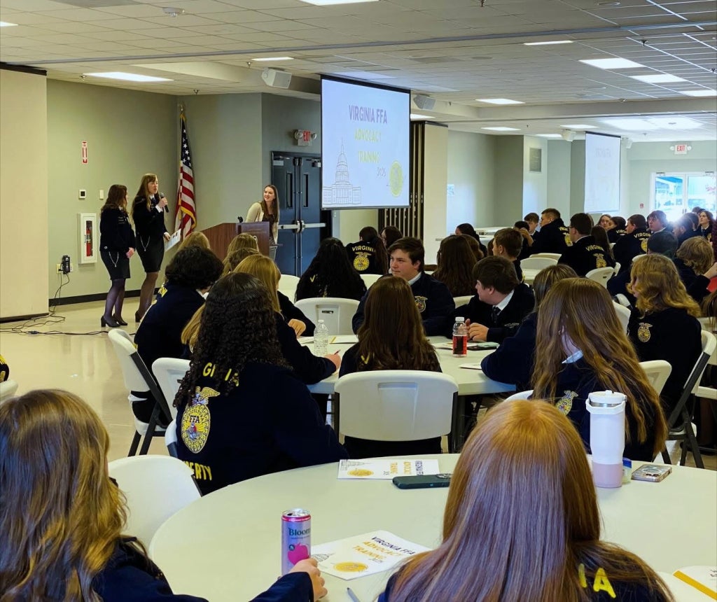 Virginia FFA members prepare for FFA Day at the Capitol in Richmond, Va.