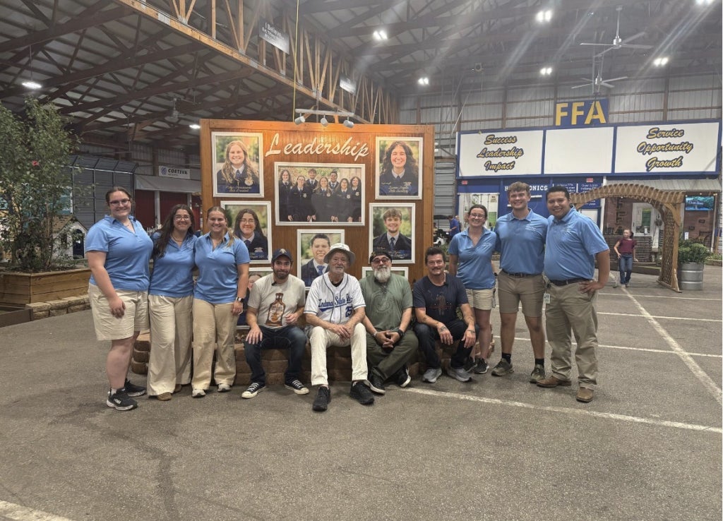 The Indiana FFA State Officer team with Bill Murray and his band.