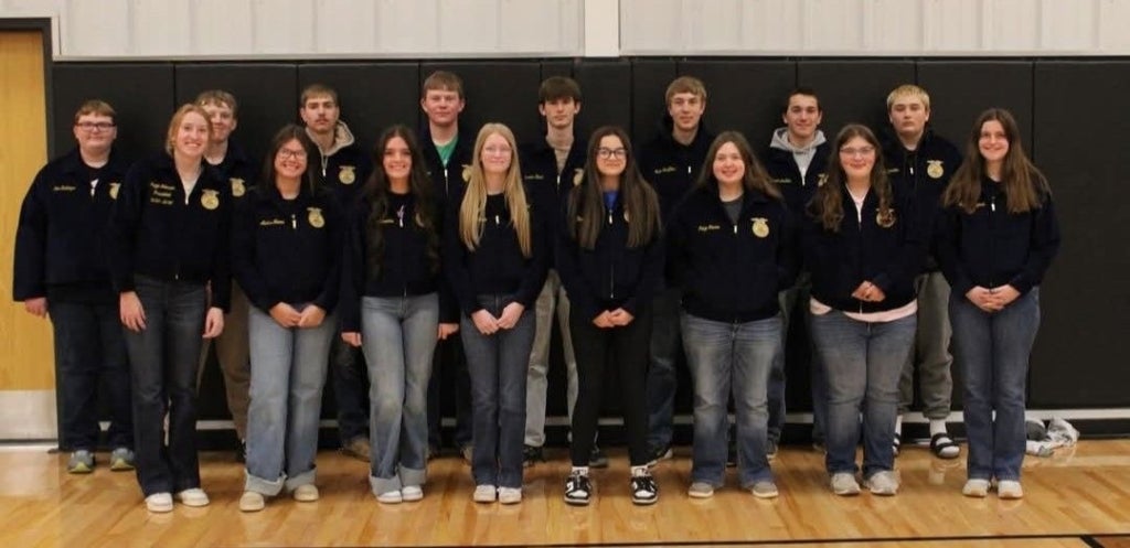 White Lake FFA members pose with their new FFA jackets.