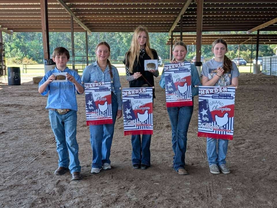 Four banners and two belt buckles are a great way for the West Hardin FFA Poultry Team to prepare for the new year.