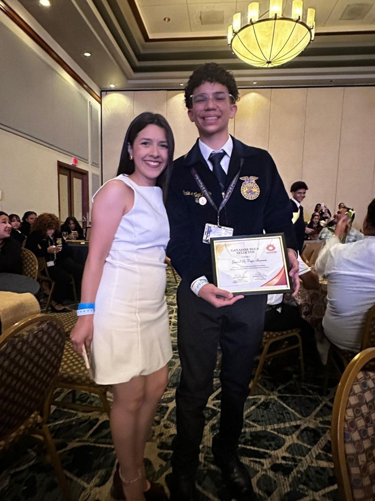 Geriel and his advisor, Nathalia Medina.