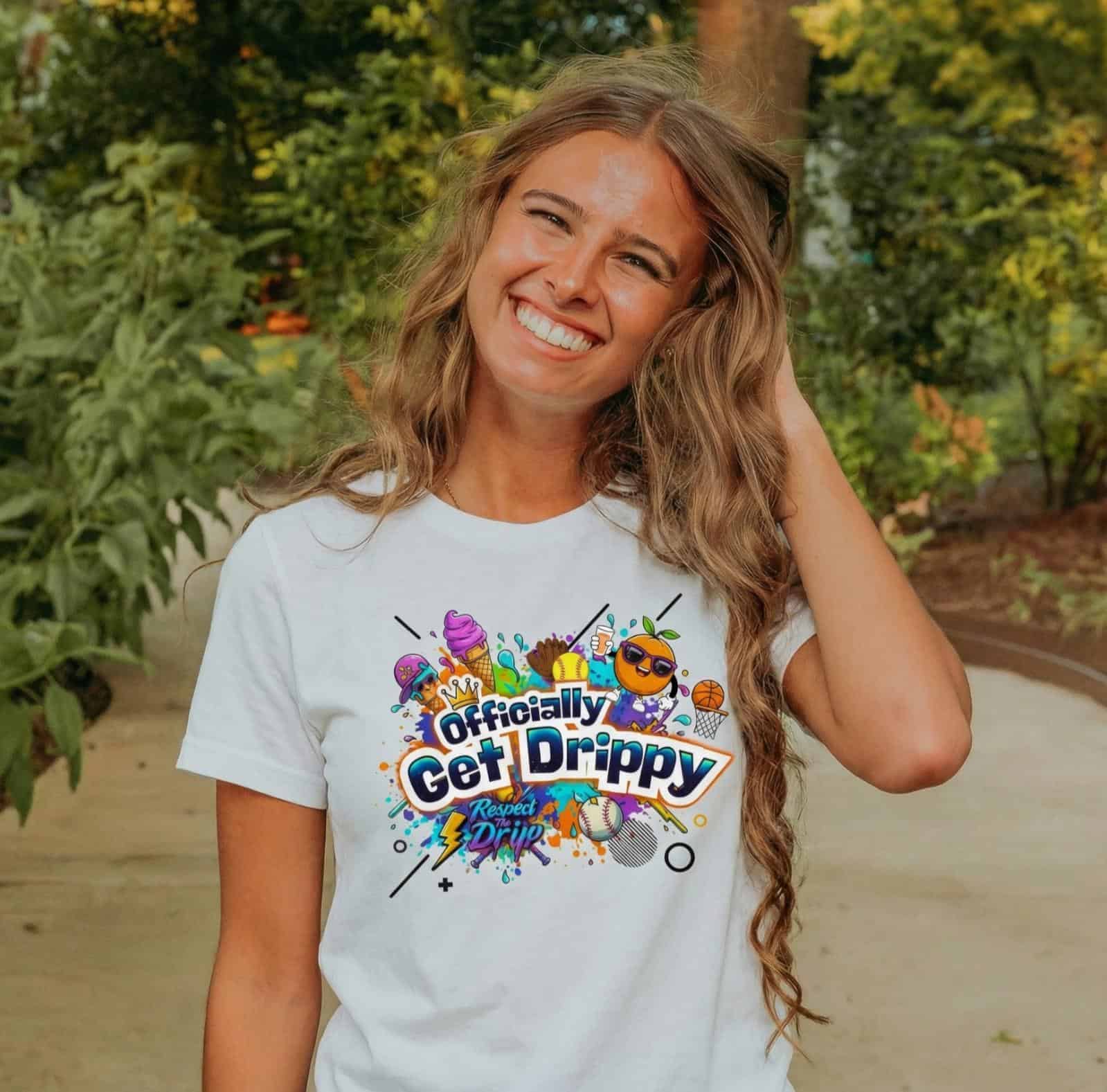 Oklahoma FFA member PiperRilee Sawatzky models a design from her SAE-based clothing business, Officially Get Drippy.