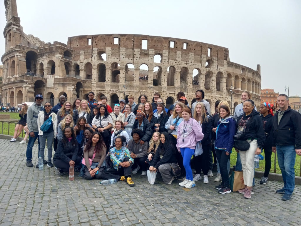 Advisor Bailey Creamer and Elkhorn FFA members from Wisconsin.