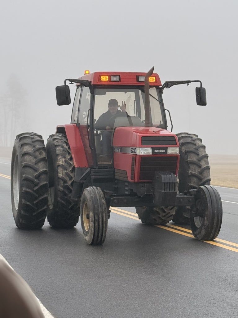 This 1996 Case IH 5230 Maxxum is used by the Wilbourne family for pushing snow.