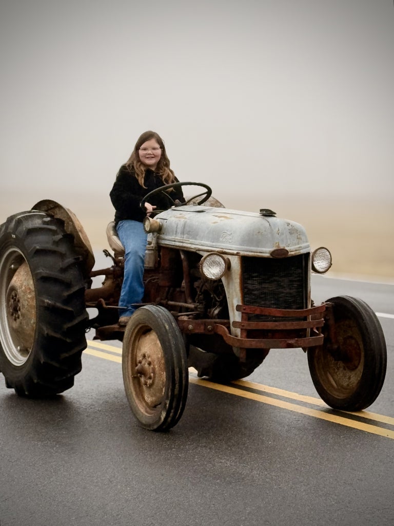 This 1950 Ford 8N is a generational tractor belonging to the Fuller family. Chrissy Fuller, the driver of this tractor says that it is two or three years older than her grandpa.
