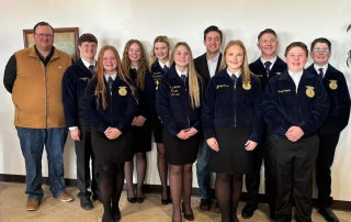 FFA members and officers attending church.