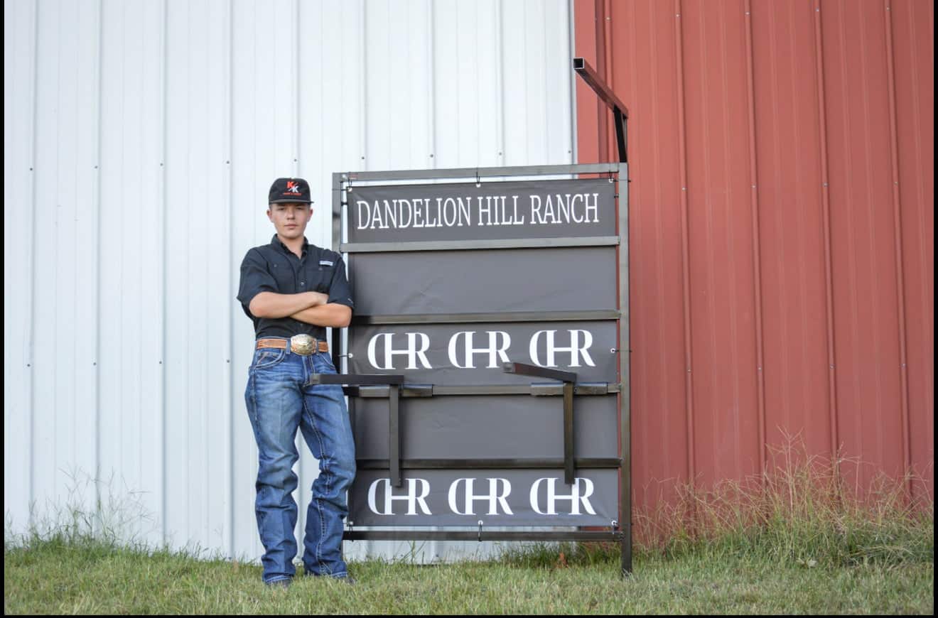 Sweeney with a custom project that he made.