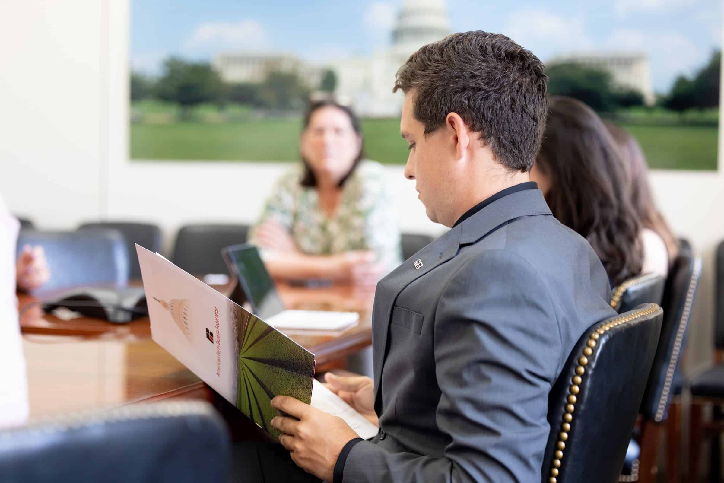 Mazzola at a Farm Bureau meeting in Washington, D.C., where he talks to legislators.