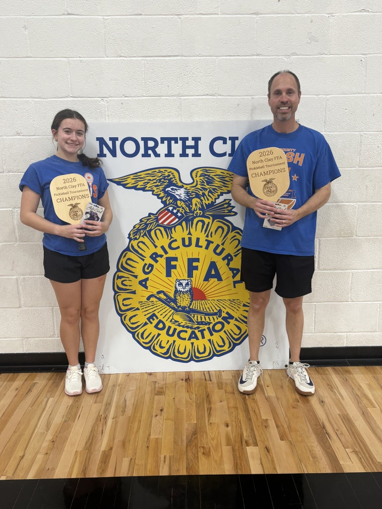 Makenna and Joel Hackney were the champions of the 2026 North Clay FFA pickleball tournament.