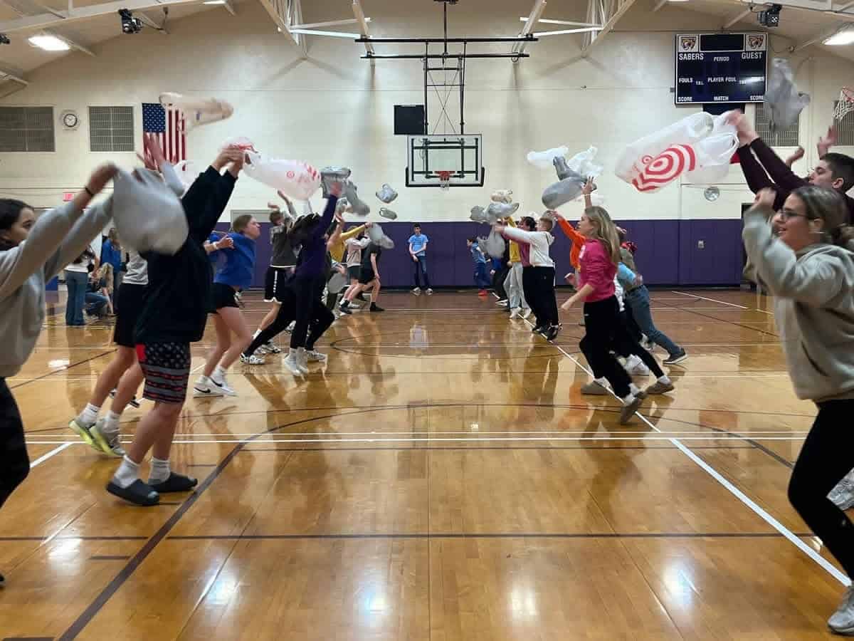 Central DeWitt middle schoolers had a blast playing "The Bag Game!"