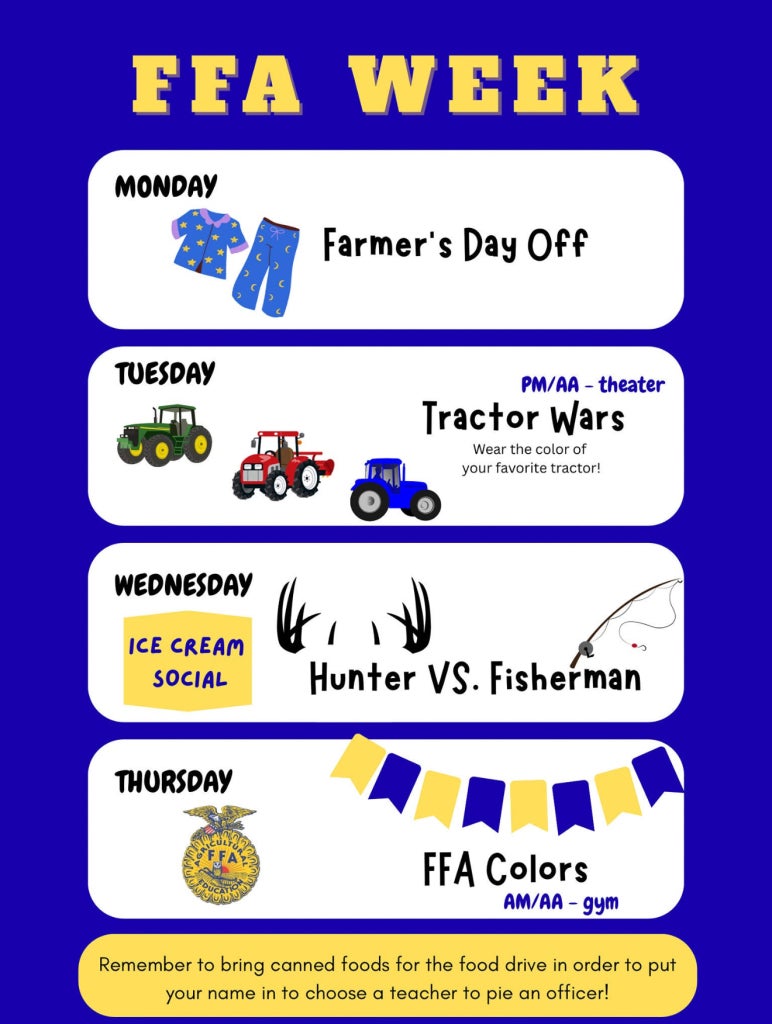 The Milbank FFA Chapter’s dress-up days and activities.