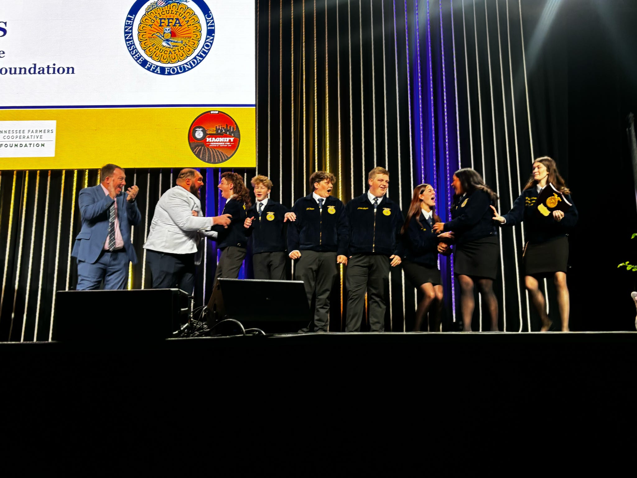 Monterey FFA members find out CCM state competition results at the 98th Annual Tennessee State Convention.