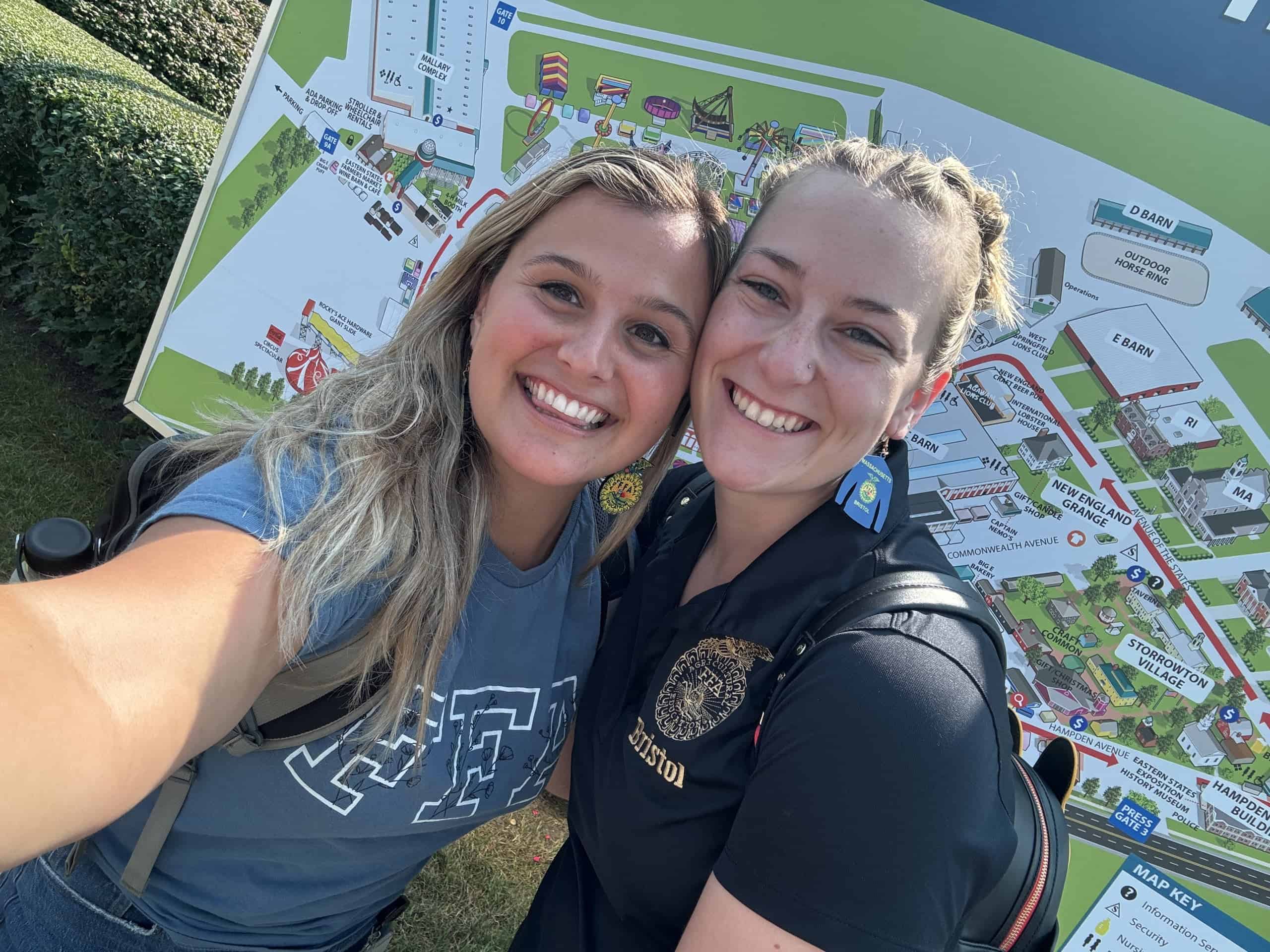 Canuel with Ms. Sharp, a fellow teacher and FFA coach, at the Big E.