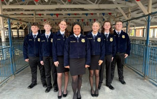 Monterey FFA Conduct of Chapter Meeting Team From L to R: RJ Davis, Noah Phillips, Anna Novak, Laynie Harper, Emma Paige Akin, Kyler Kennedy, and Arrow Looper.