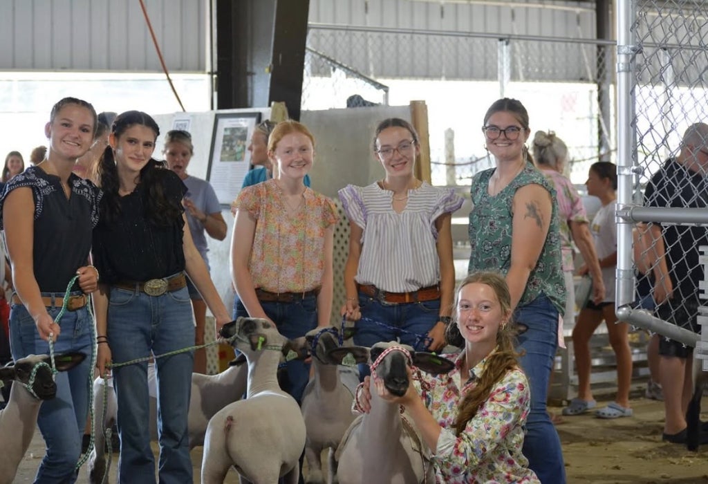 Appoquinimink FFA members on the Metz Farm Showmanship Team at the Delaware State Fair.