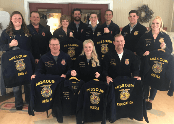 Korff (front and center) and her family in their FFA jackets.