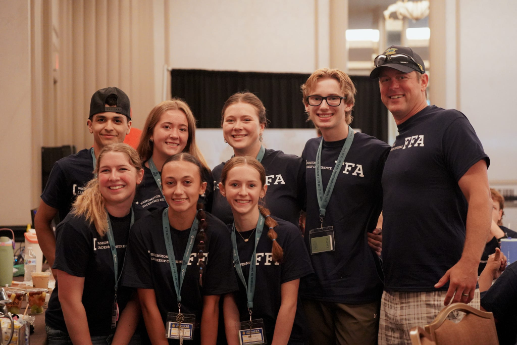 Mr. Austin (far right) with Northfield and other FFA members at the 2025 Washington Leadership Conference in Washington, D.C.