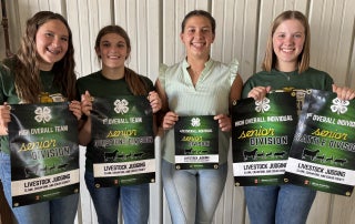 North Clay FFA Livestock Judging team after a successful at the Crawford County 4-H Livestock Judging Contest in Illinois.