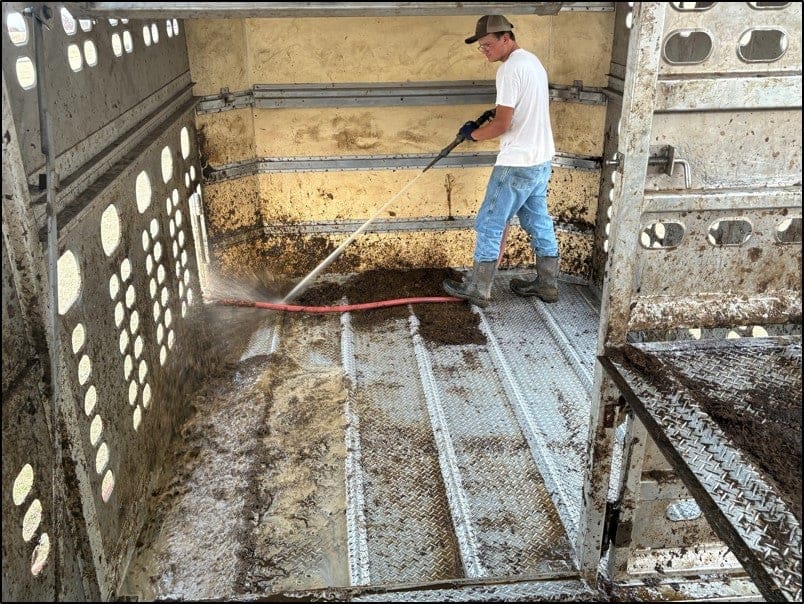 Hunter works hard to clean and care for equipment.