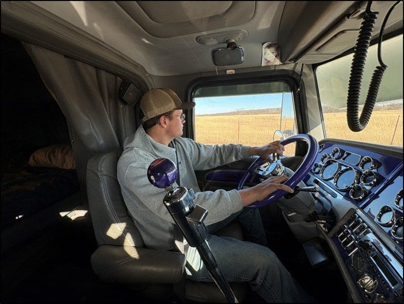 Hunter hauls cattle for the family farm within a 150-mile radius.