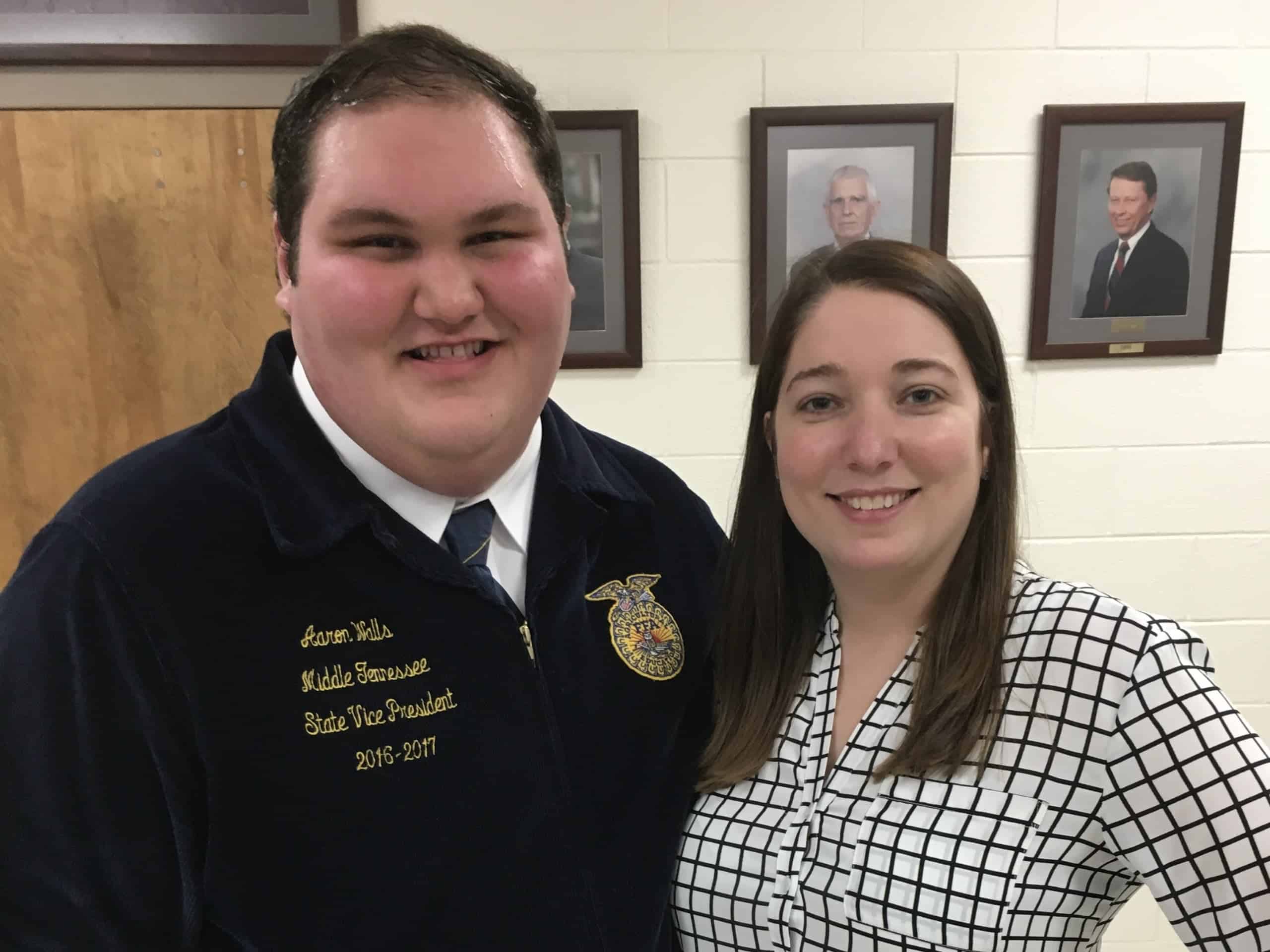 My mom, Jackie Vester, and one of her FFA kids, Aaron Blake Walls.