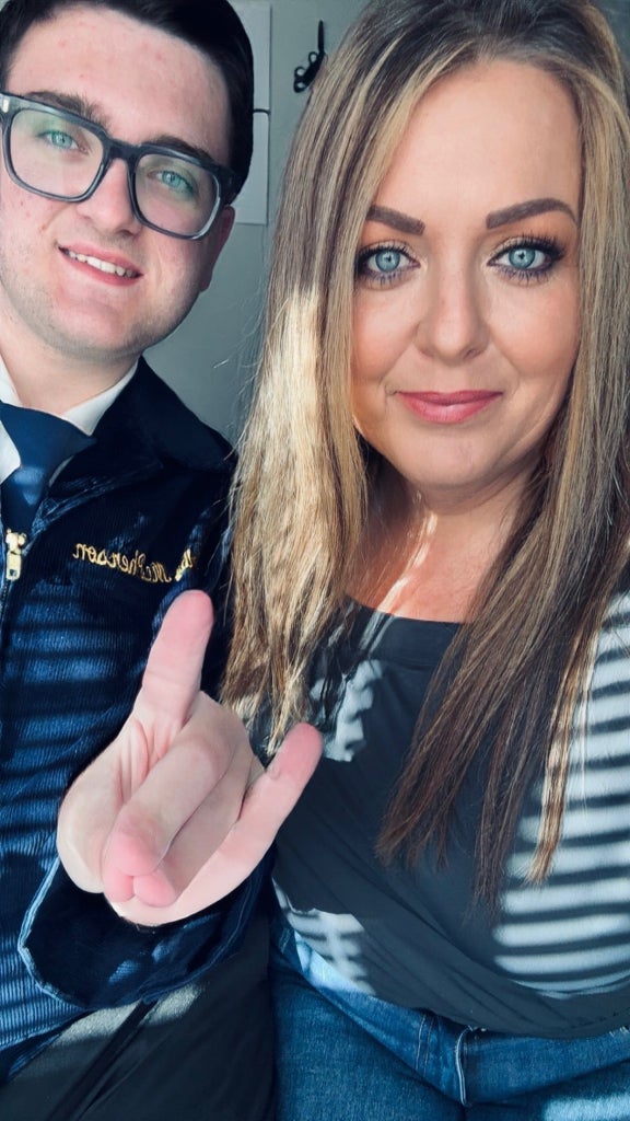 McPherson in Official Dress pictured with his mother, Kelly Martin.