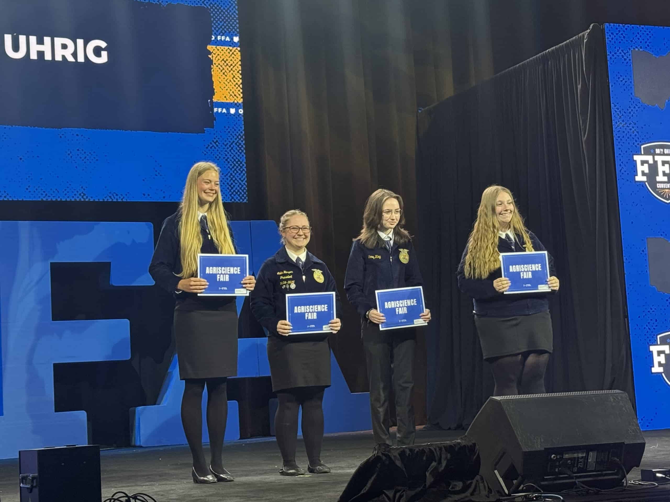 On stage at the 98th Ohio FFA Convention for the Agriscience Fair!
