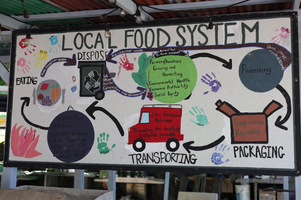 This image shows the local food system and how we can be fully sustainable.