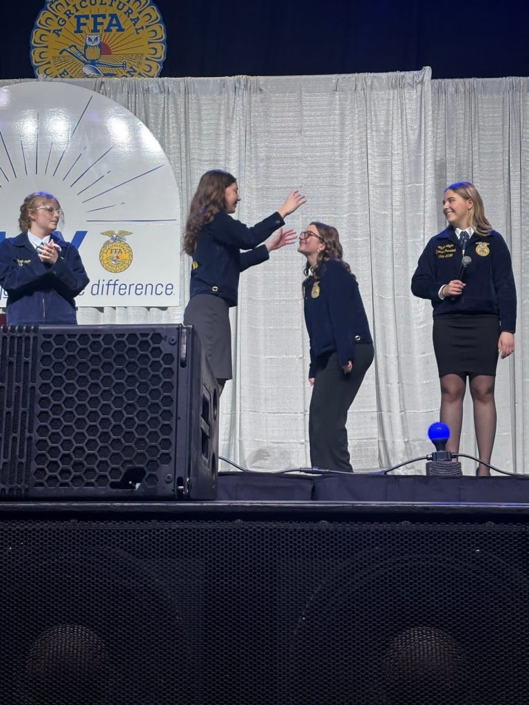 Getting installed as district president at the 2026 New York FFA Convention.