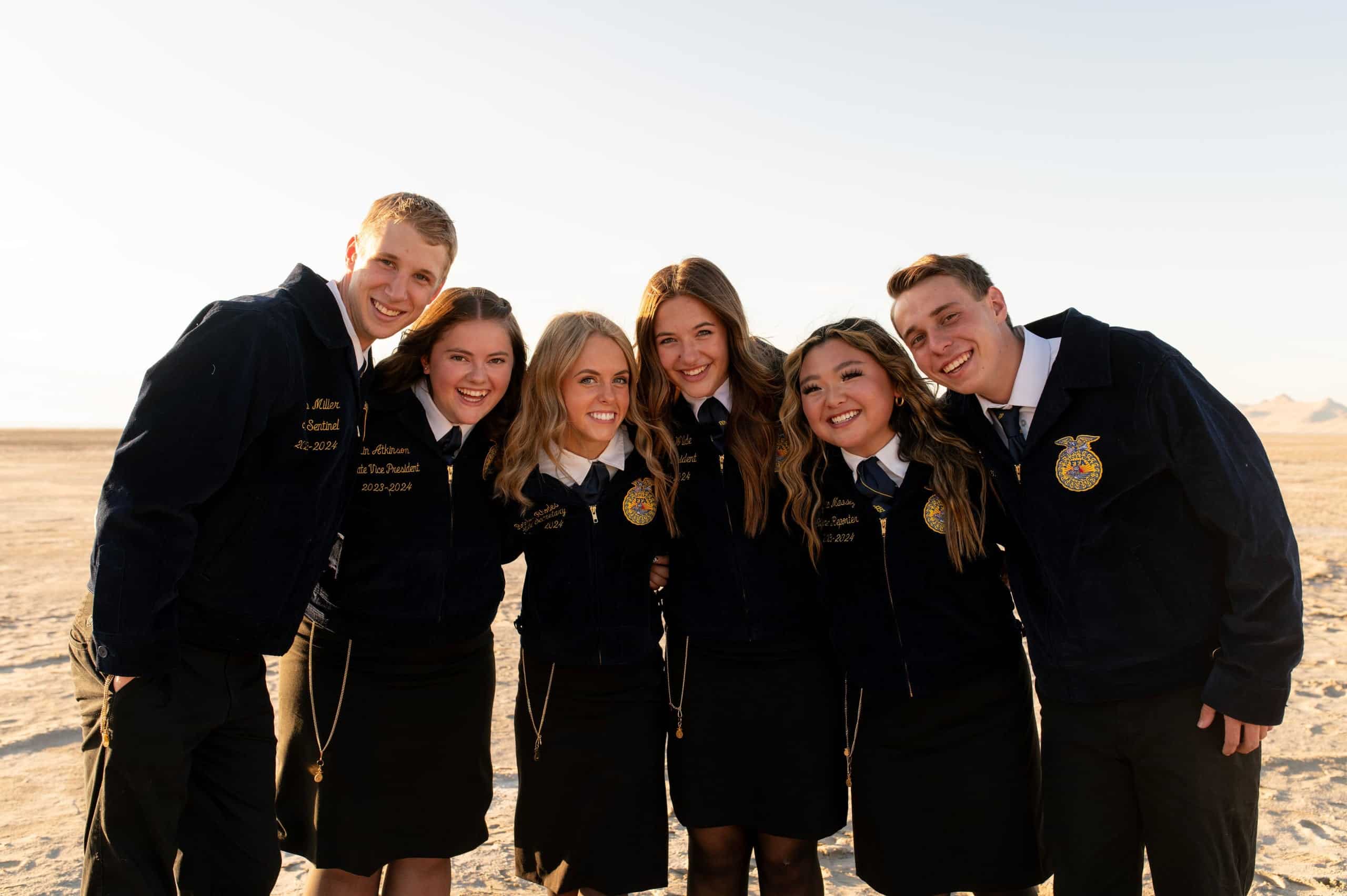 Morgan Wilde with her Utah FFA state officer team.