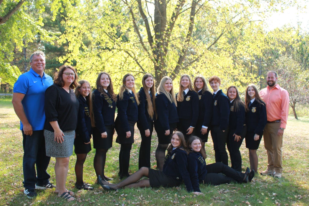 Jordan Donnerbauer with his 2025-26 chapter officer team.