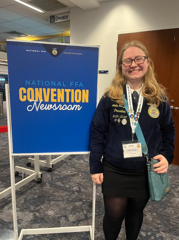 Touring the National FFA Convention Newsroom at the top of Lucas Oil Stadium!