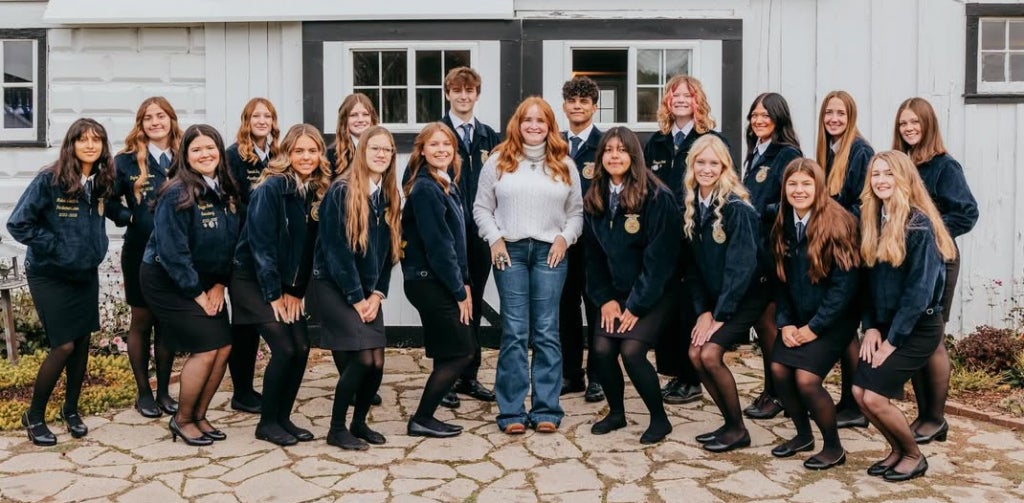 Faith Scheffler (middle) surrounded by Careerline Tech Center AM and PM Officer Teams