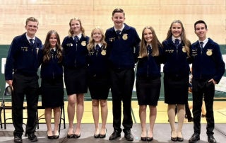 The 2026-2027 Central Region Officer Team after the Spring Meeting and Elections! (Left to Right: Jane Wenger, Karly Ritchie-Shields, Annika Don, Harper Kempen, Gannon Gossman
