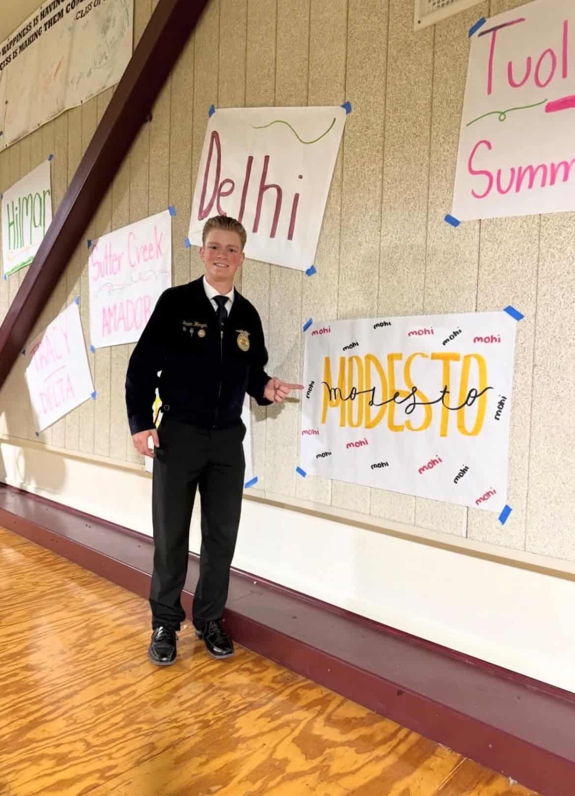 The newly elected sentinel is proud to represent the Modesto FFA Chapter. Featured: Jaden Wenger.