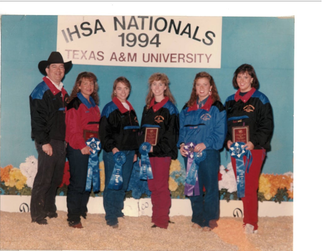 Dr. Mark Russell served as coach of the 1994 Purdue Horse Judging Team