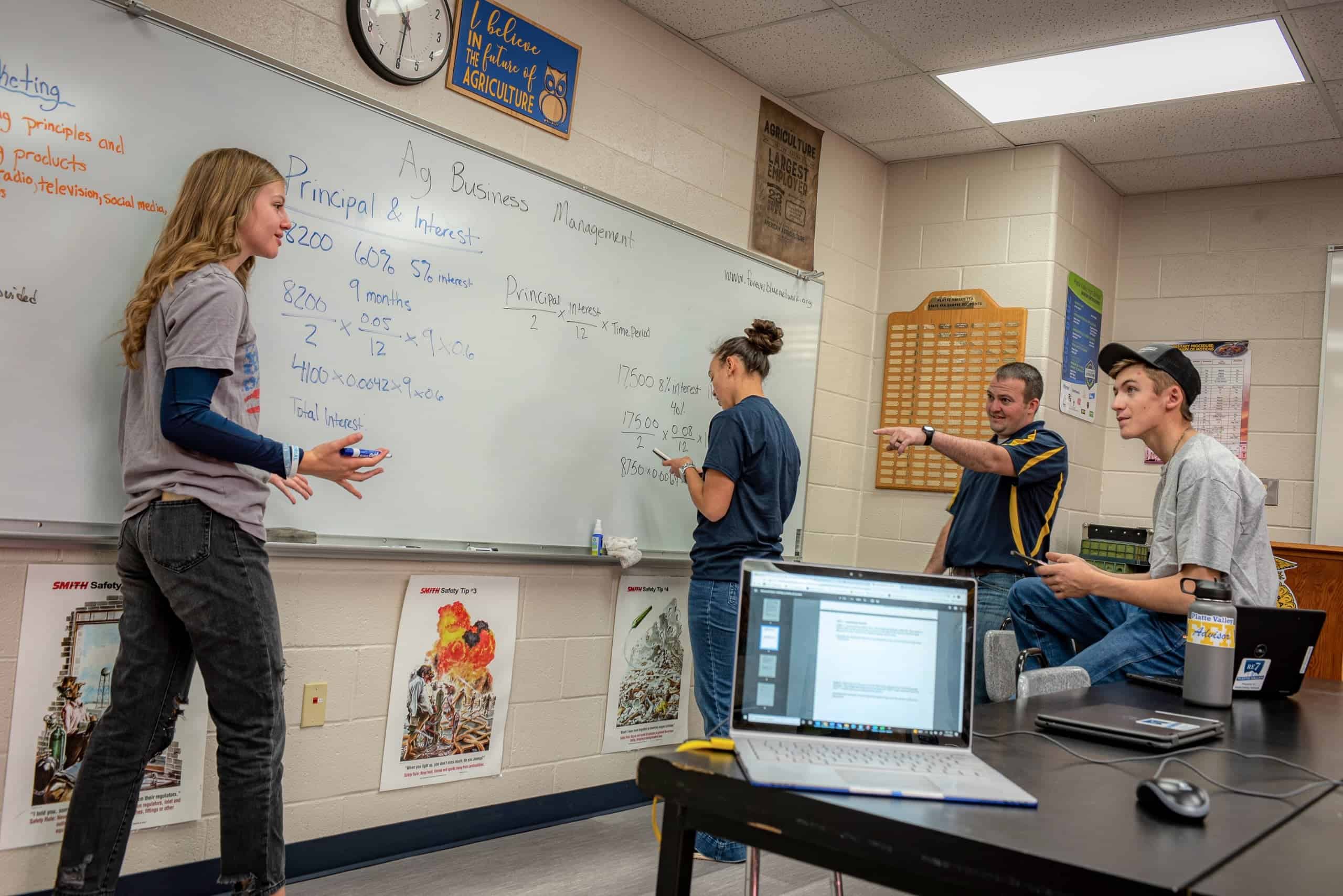 FFA Students Collaborating on Classroom Lesson