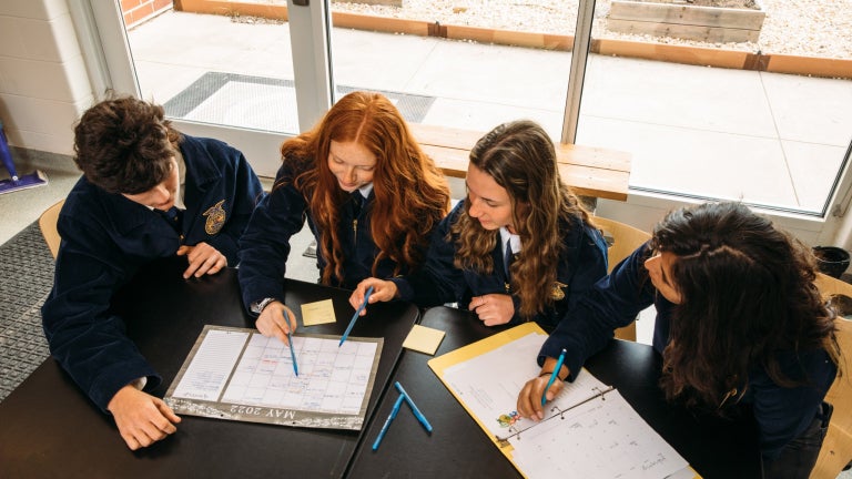 Woodbridge FFA Students Collaborate on Group Study