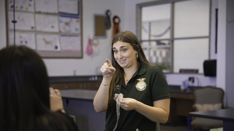 FFA Student Educator Leading Classroom Demonstration
