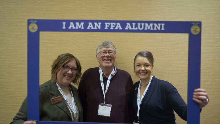 FFA Alumni Members at Photo Frame Event