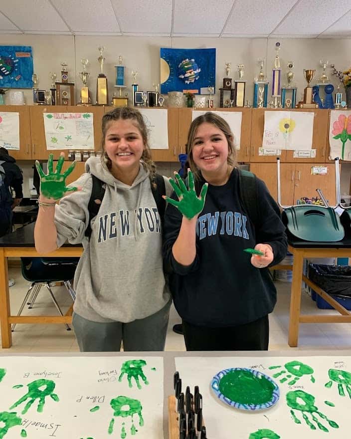 FFA members celebrate earning their greenhand degrees.