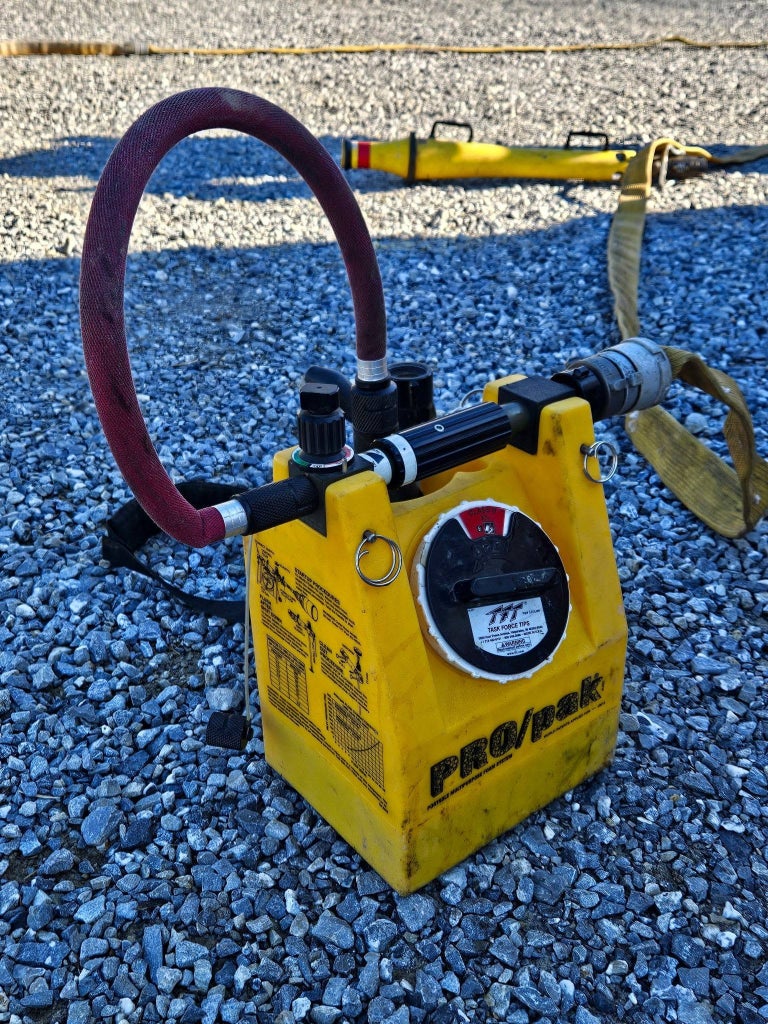 Portable foam proportioning equipment used during the SoyFoam live fire demonstration at Debusk Volunteer Fire Department.
