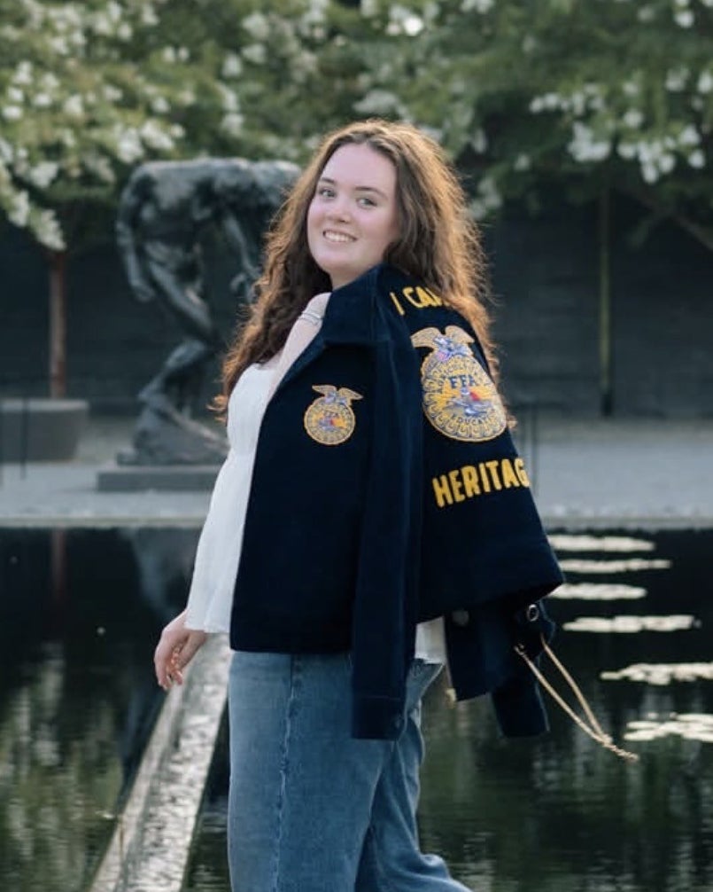 Keeley Harding in her FFA Official Dress. Photo by Kaiah Johnson